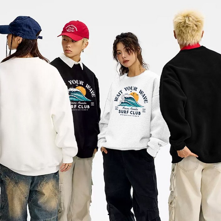 FONOW 남녀공용 서퍼클럽 심플 스탠다드핏 맨투맨