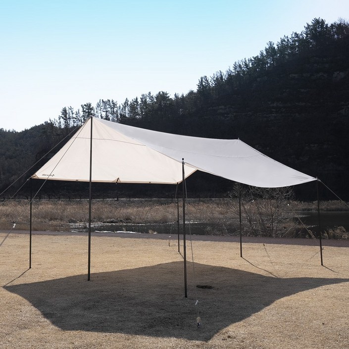 카르닉 치즈쉐이드 렉타 타프 대형 그늘막, 블랙 L5.5m