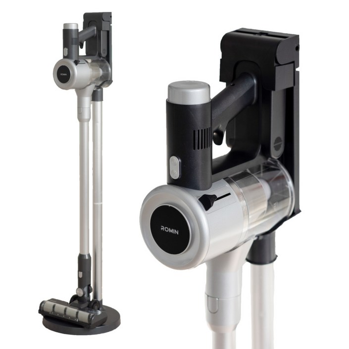 ROMIN BLDC 무선청소기 300W  충전거치대  앞 헤파필터 추가증정, 쿨그레이