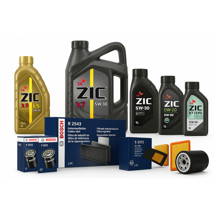 싼타페 CM DM TM 더스타일 더뉴 더프라임 전차종 엔진오일 오일세트 보쉬필터 지크오일, 1세트, 현대, 싼타페TM더뉴2.2디젤필터오일6L