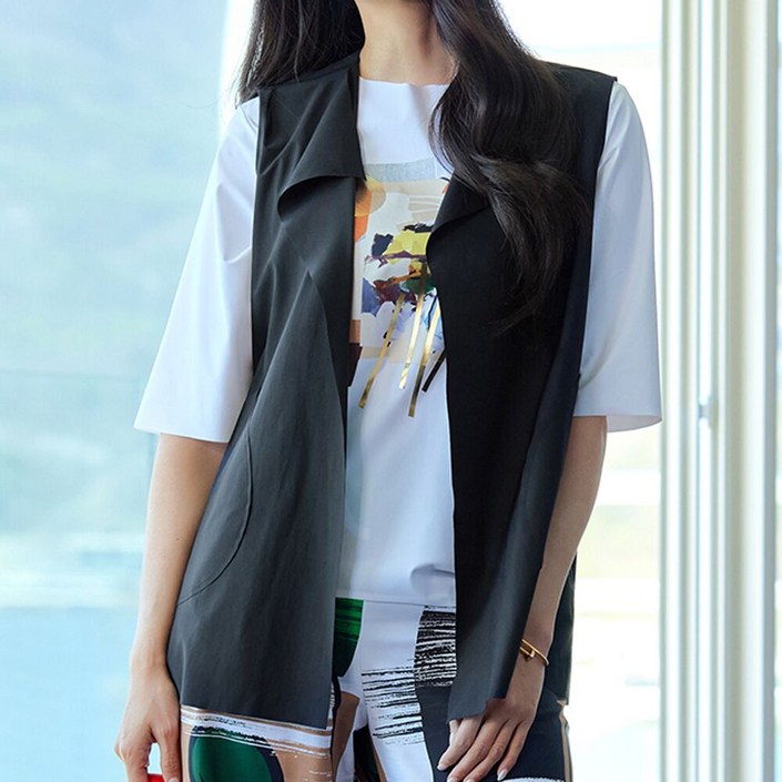 디아스토리 카라 하프 베스트 블랙 HDMDVT01