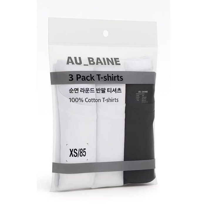 순면 라운드 반팔 티셔츠 3팩 30수 코마사 면티 튜블러티셔츠