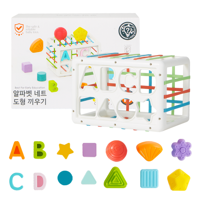 그로윗 알파벳 네트도형 끼우기, 혼합색상, 1개