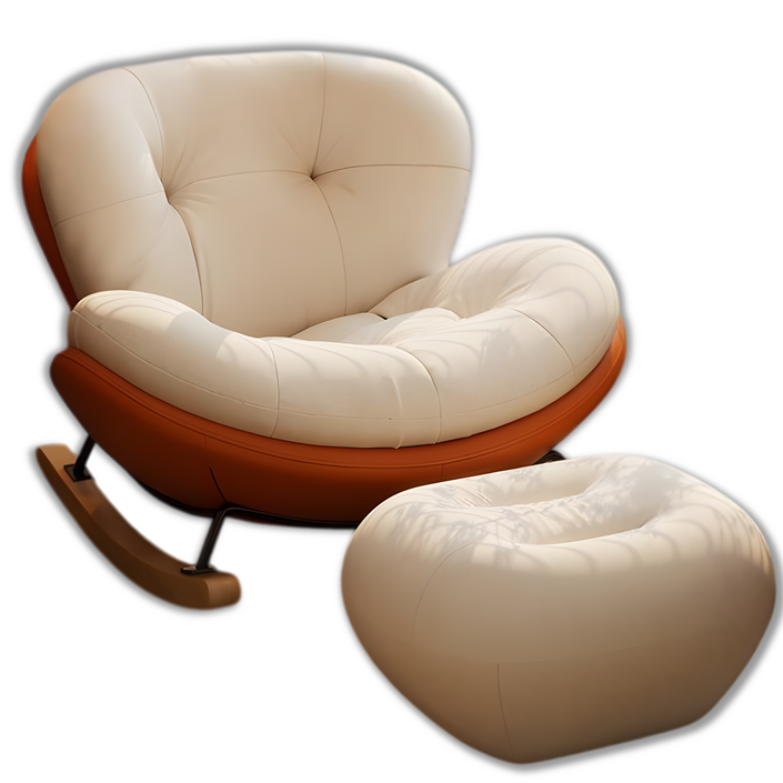 벨로제아 편안한 1인용 흔들의자 안락 릴렉스 체어 수유 스윙 독서, 오렌지