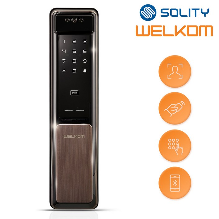 솔리티 웰콤 얼굴인식 신제품 WSP2900A 푸시풀 디지털도어락 카드키2개번호키 블루투스옵션 안면인식 AI딥러닝기술적용 신속 정확한 얼굴인증 얼굴인식100개 인체감지기능 솔리티 웰콤 얼굴인식 신제품 WSP2900A 푸시풀 디지털도어락 카드키2개번호키 블루투스옵션 안면인식 AI딥러닝기술적용 신속 정확한 얼굴인증 얼굴인식100개 인체감지기능