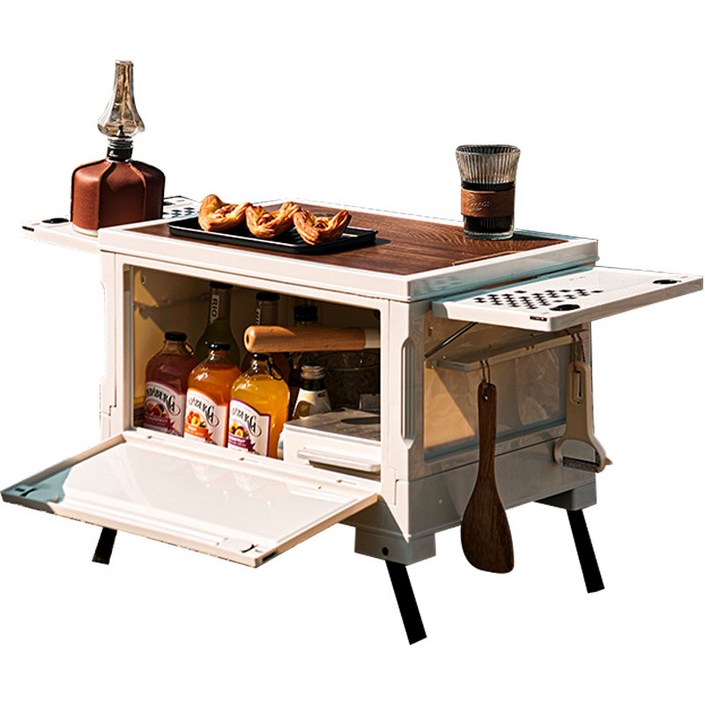 AUDOC 캠핑 접이식 폴딩 박스 아웃도어 정리함 대용량 차량용 트렁크 보관함, 1개, 1단, 화이트