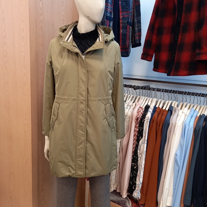 크로커다일레이디 롱 야상형 패딩허리 스프링 조절싸이즈 여유있게 나왔어요