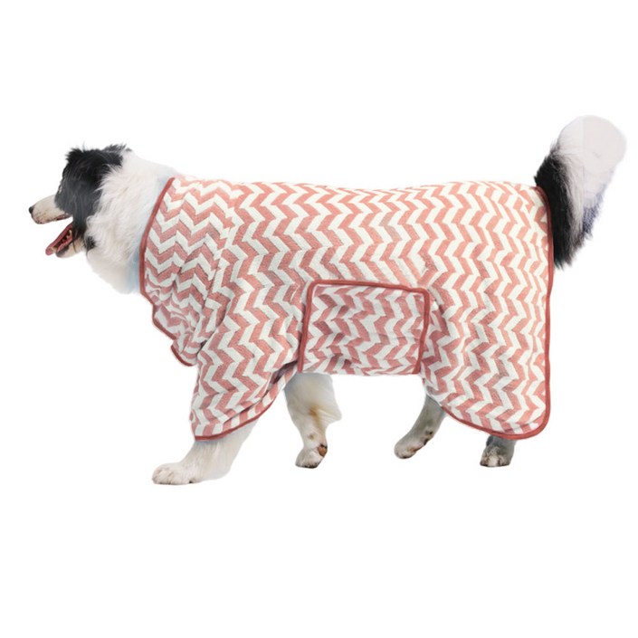 하니펫 소형견 중형견 대형견 극세사 목욕가운 타올, 1개, 핑크