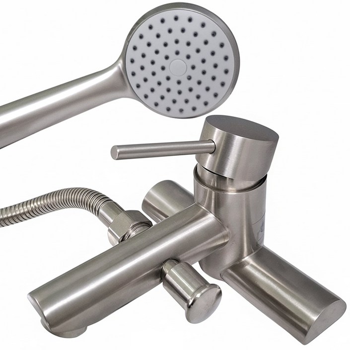 세면대 샤워기 겸용수전 2홀 무광 스텐 샤워겸용 KC KS인증 욕실 수도꼭지