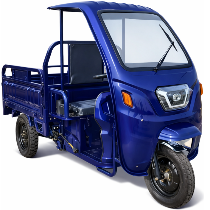 아트테크 전동스쿠터 시골 농촌 농업용 전동스쿠터 60V32A 적재함 1.61.51.11.0 반밀폐형 지붕형 캐노피 3륜 전기스쿠터 화물운반픽업용 전동오토바이 차량 효도선물, 블루, 1.5m1.0m 60V32A
