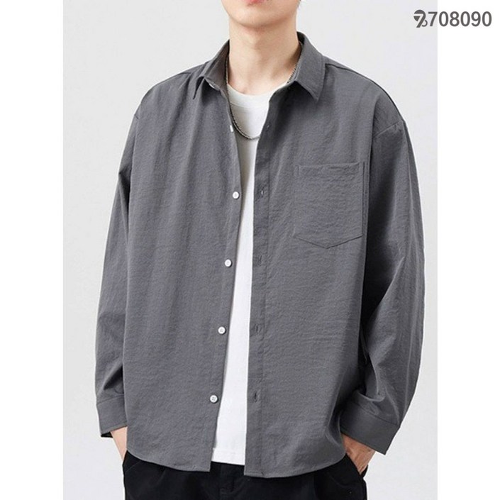 708090 남성 여름 린넨셔츠  통기성 좋은 남성 셔츠