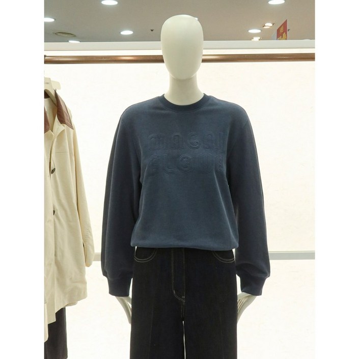 씨씨콜렉트 여성 데일리 캐주얼 스타일 레터링 자수 스웻셔츠C243PSM021다크블루DGDH2247647