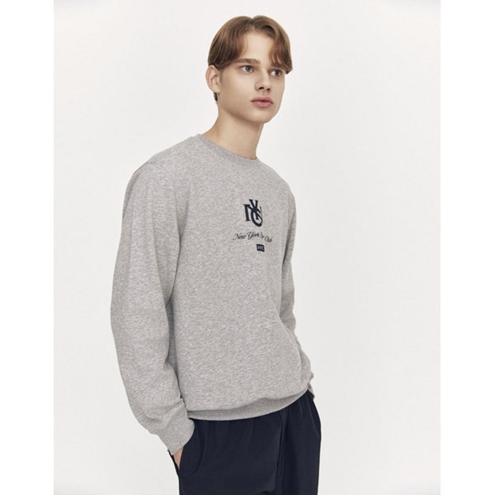 지오다노 맨투맨 기모 남자긴팔 무지 프린트 티셔츠 025921