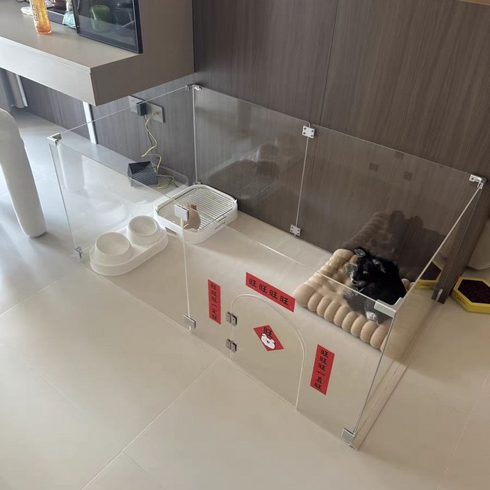 강아지 투명 울타리 대형 격리 아크릴 케이지 고양이