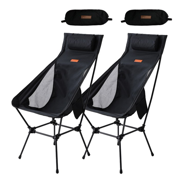 레드코코 경량 캠핑의자 미니멀 폴딩, 블랙2개, 2개