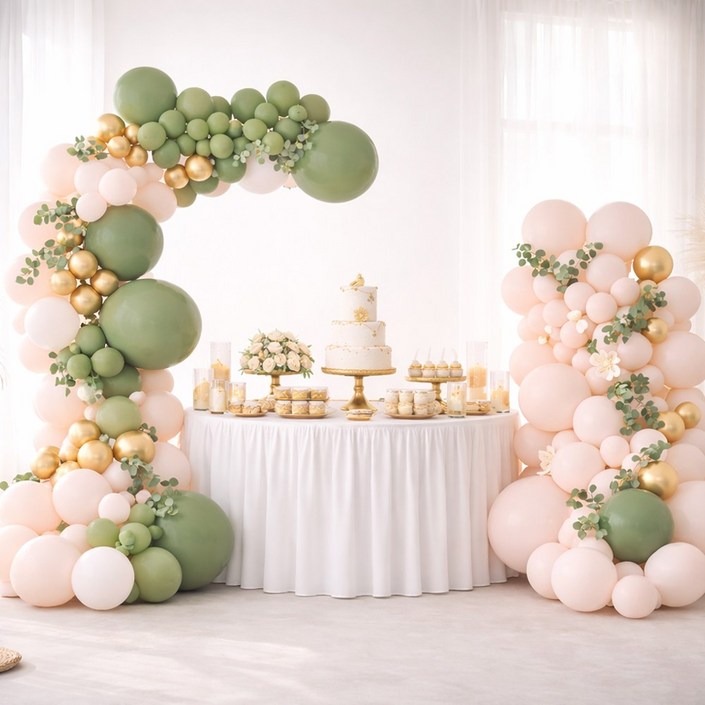 모아룸 풍선 가랜드 생일 파티 이벤트 장식 세트, 1세트, 파티 002148pcs