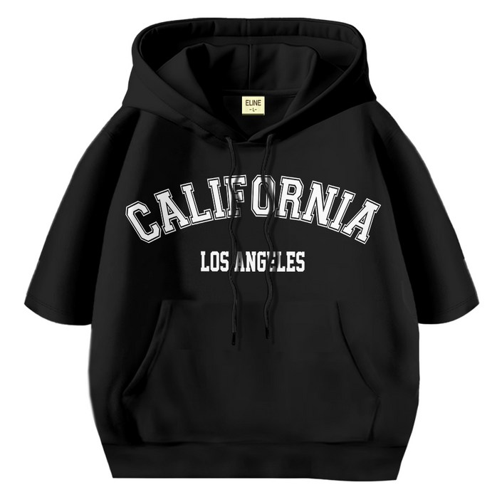 이라인 국산 반팔 후드티 캘리포니아 빅사이즈2XL 오버핏 남녀공용 루즈핏 특양면