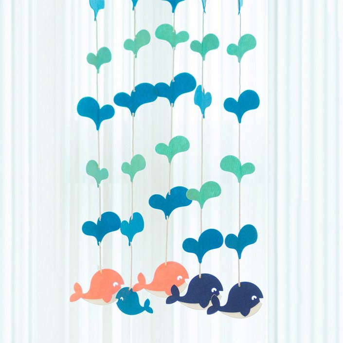 여름모빌 고래가족 바다생물 우산친구들 펠트가랜드 어린이집 유치원 여름환경구성 여름가랜드 3종