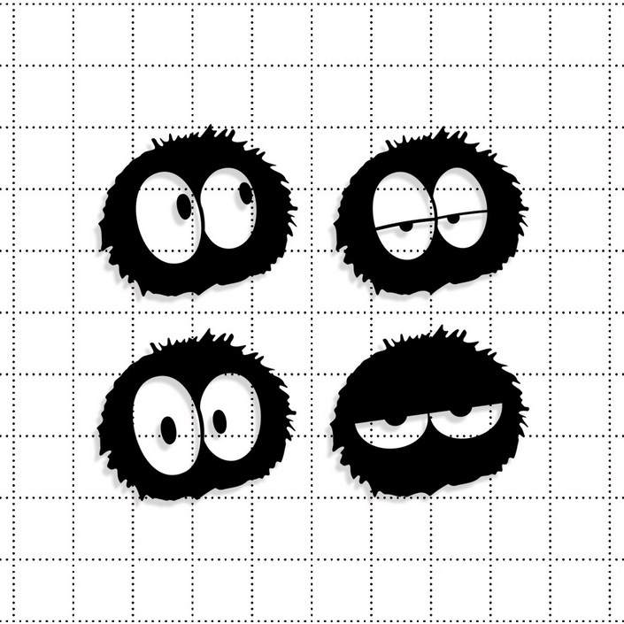 에캄 먼지4종 차량 자동차 흠집 스크레치커버 스티커, 1개, 검정 무광 시트지 M