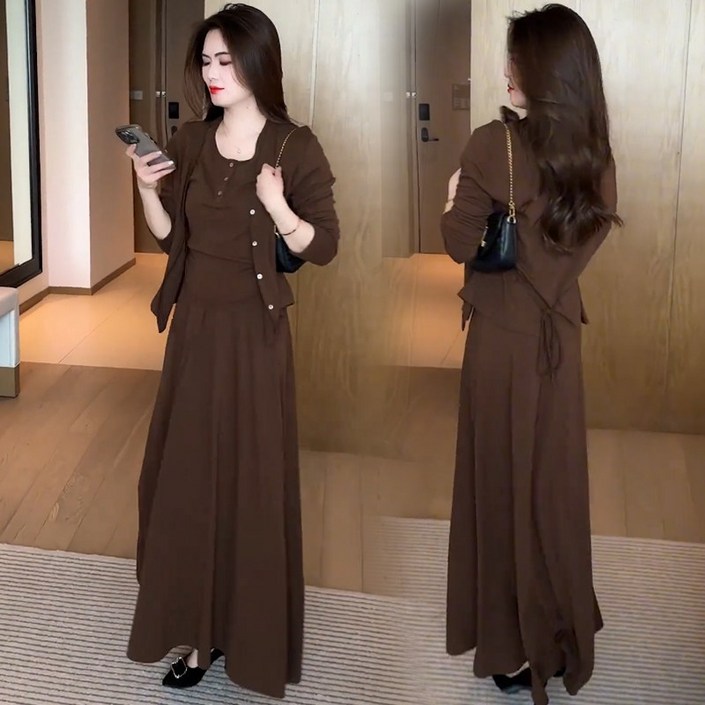 니트셋업 니트세트 꾸안꾸 상하세트 가을 등하원룩 편한 투피스