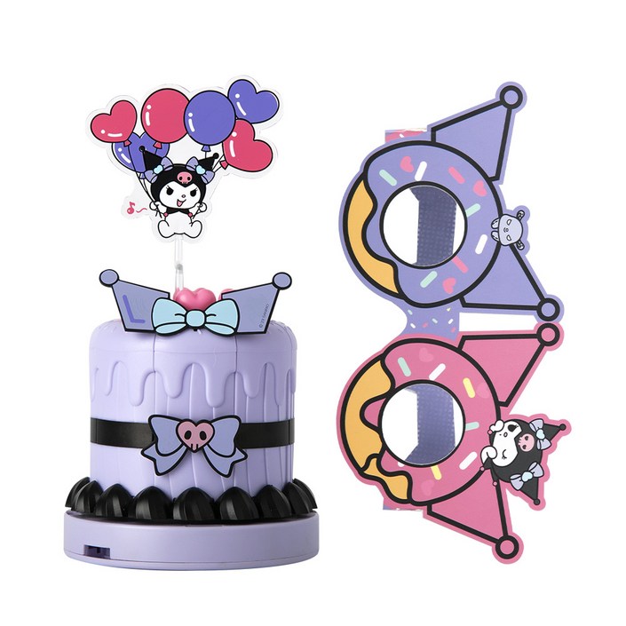 산리오 쿠로미 이츠초타임 파티 멜로디 용품 연꽃초 생일초 케이크토퍼, 1개