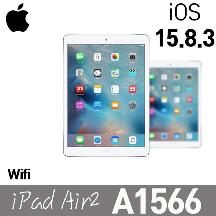 애플 아이패드 에어2 A1566 Wifi 64G IOS15.8.3 9.7인치 실버, WiFi, 64GB, 실버