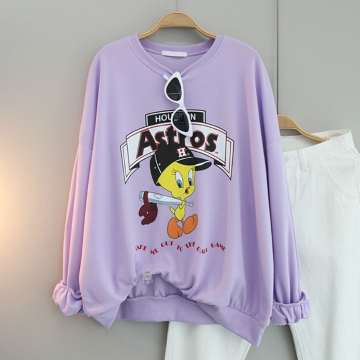 달콩 게임덕오버핏맨투맨 빅사이즈 롱티 라운드 긴팔 데일리룩 신상