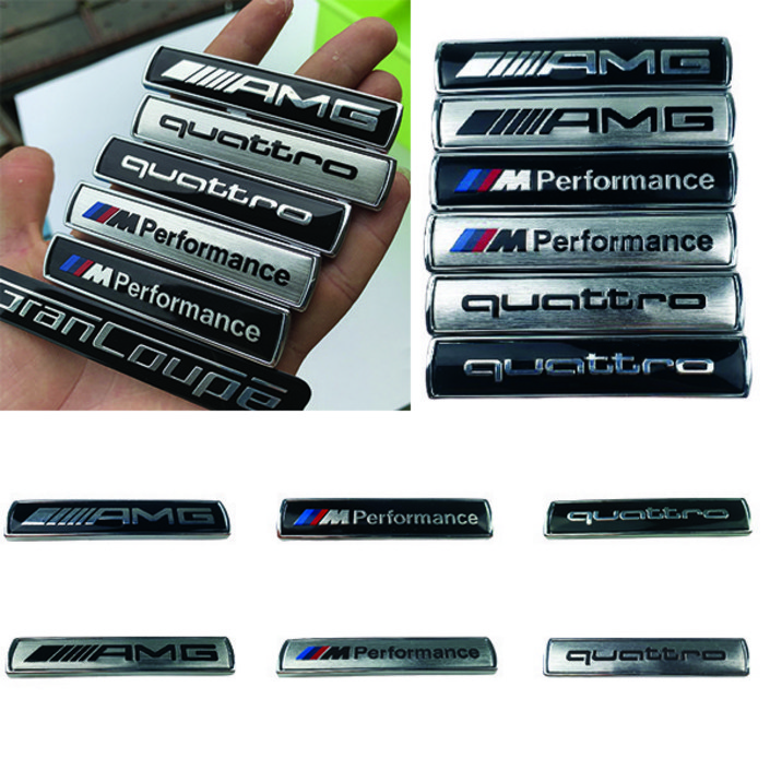 AMG 로고 포인트 알루미늄 엠블럼 스티커, AMG실버, 1개