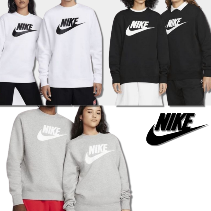 역시즌특가100정품 나이키 NIKE 기모 맨투맨 티셔츠 클럽 빅로고 그래픽 NSW 스우시 플리스 긴팔티 남녀공용 지니덕트