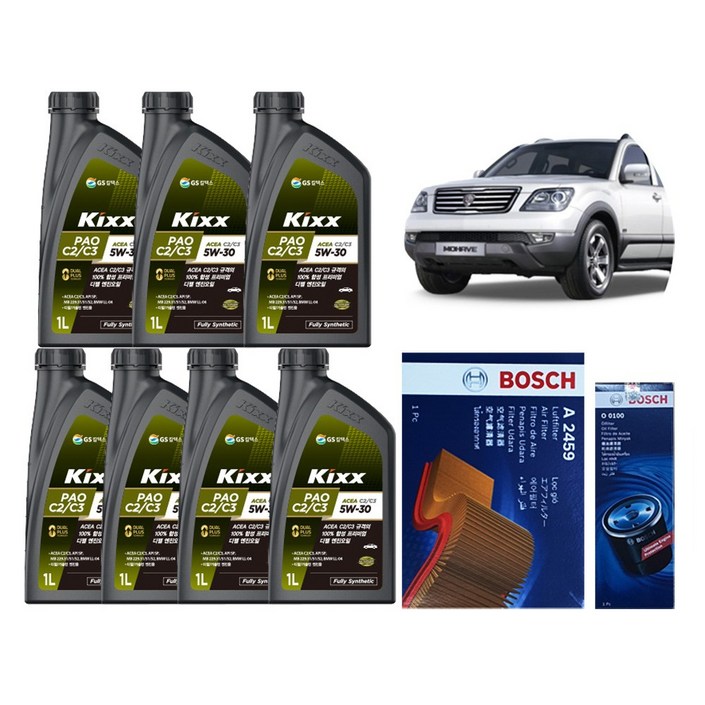킥스파오 KIXX PAO 5W30 모하비 디젤 엔진오일에어크리너오일필터 세트