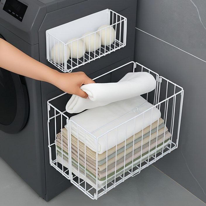 바투하루 다용도 자석 철제 수납선반, 1개, 화이트