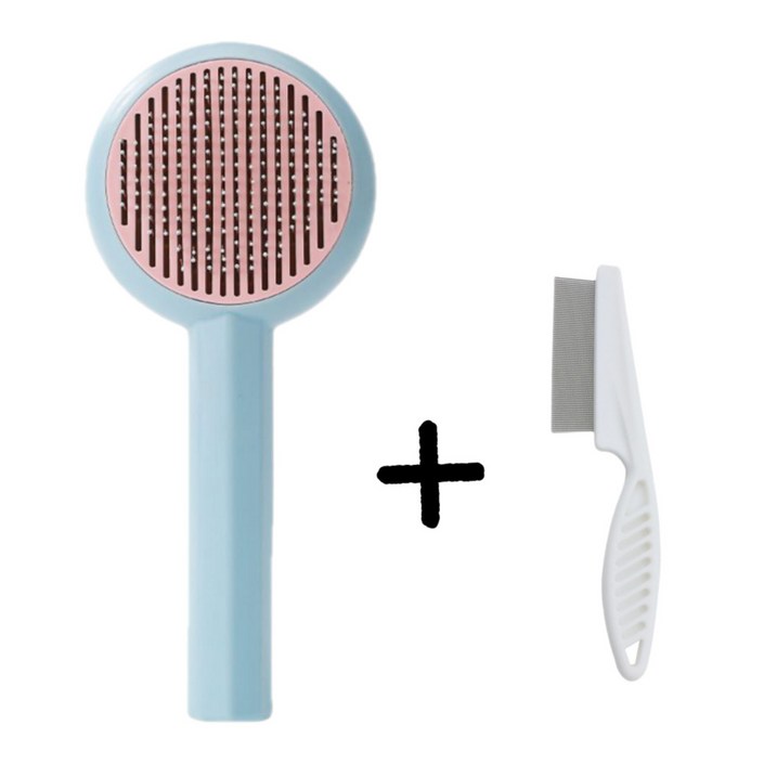 러셔스홈 촘촘한 슬리커 눈꼽빗, 1개, 블루 세트