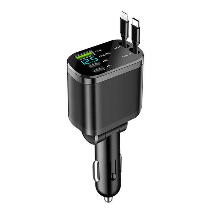 LA DERIVE  동시5대충전 릴타입 차량용 고속충전기 다목적형 typec라인 애플라인