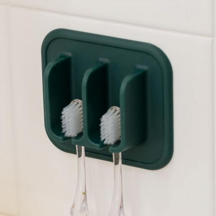 국산 실리콘 칫솔꽂이 욕실 흡착 칫솔거치대걸이 홀더, 로지브라운, 1개