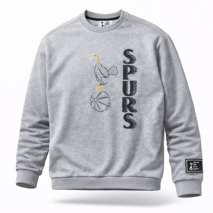 토트넘 정품 베이직 맨투맨 남녀공용 데일리 오버핏 긴팔 티셔츠 그레이