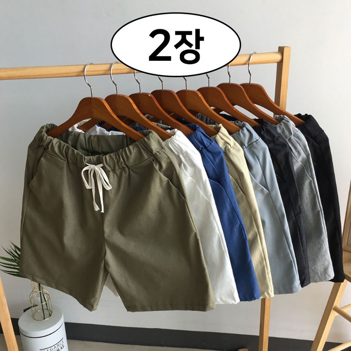 일칠사 11 시원한 린넨 5부 면 밴딩 반바지