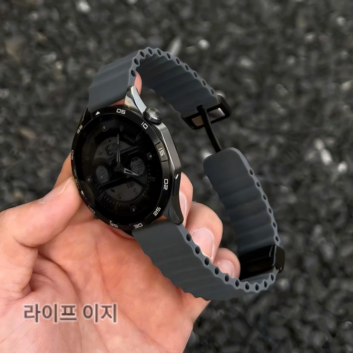 라이프 이지 갤럭시워치 슬림 실리콘 자석 스트랩, 회색, 1개