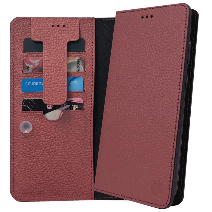 갤럭시S22플러스 쏠 에리 천연 소가죽 카드 지갑 플립 케이스