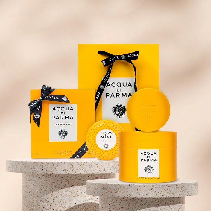 아쿠아디파르마 차량용 방향제 세트(케이스+카트리지+리본+쇼핑백)