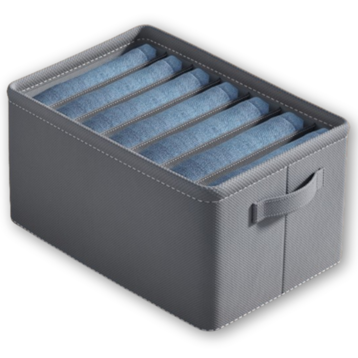 라이프앤컴 칸막이 옷 수납 정리함, 3개, 그레이 7칸