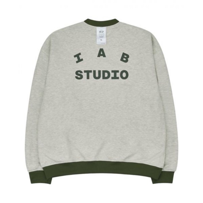 정품아닐시3배보상 아이앱 스튜디오 x D.P. 리버시블 스웨트셔츠 오트밀 레인저 그린 IAB Studio x D.P. Reversible Sweatshirt Oatmeal