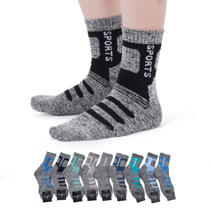 셀마운틴 10켤레 두꺼운 작업 남성 등산 양말