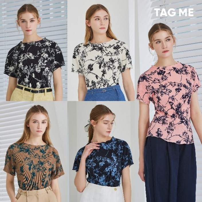 쇼핑엔티 25SS 태그미 플리츠 블라우스 5종