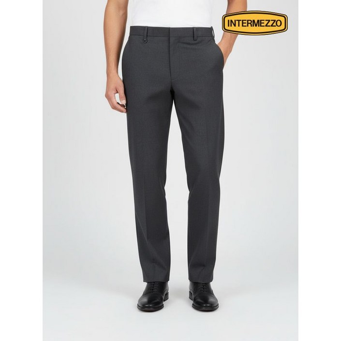 인터메조 투톤 조직 스트레치 테이퍼드 팬츠 차콜그레이 IMFCPT511F