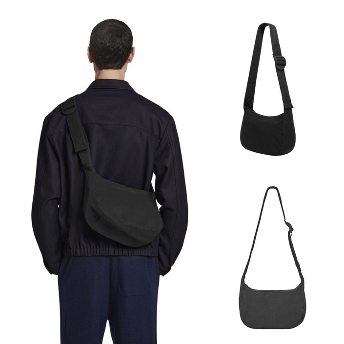 코스 새들백 가방 나일론 크로스바디 숄더백 블랙