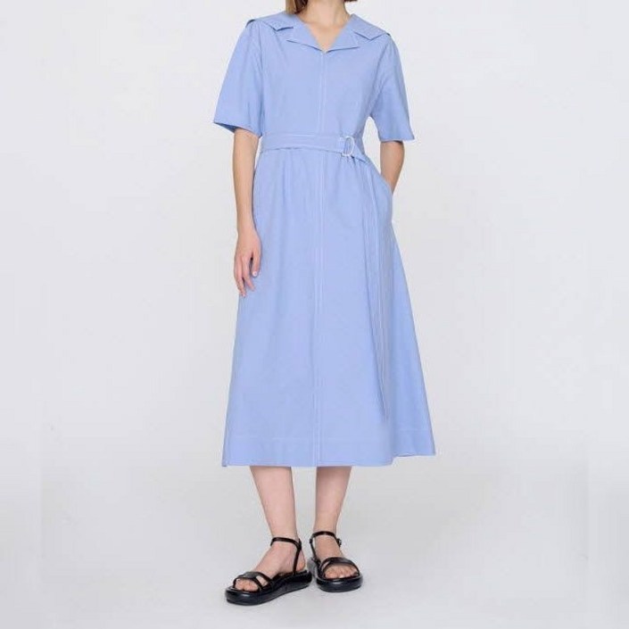 백화점 정품 리스트 여성 예쁜 편한 원피스 여행 벨티드 스티치 칼라