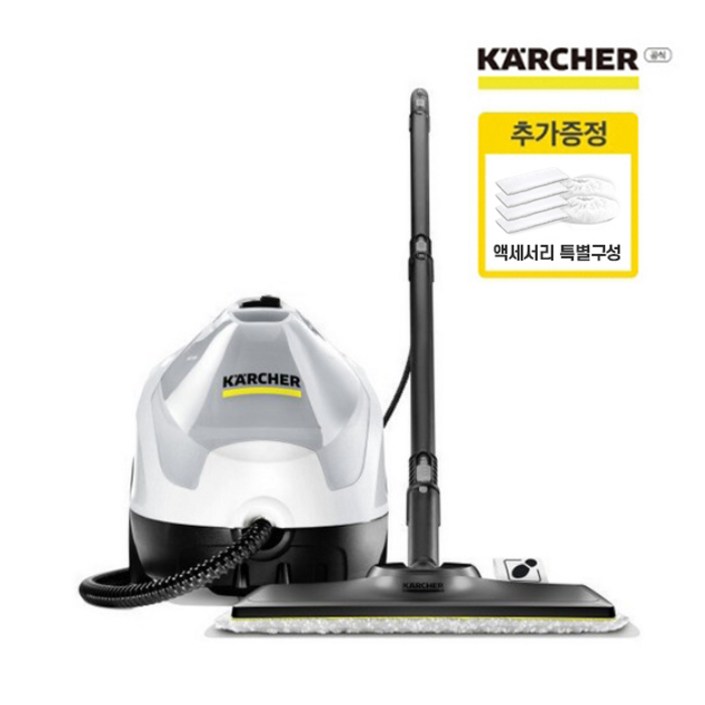 카처 SC 4 EasyFix Acc Pack 화이트 액세서리패키지 스팀청소기 고온스팀 살균 매트리스청소 극세사걸레+페브릭걸레 추가증정