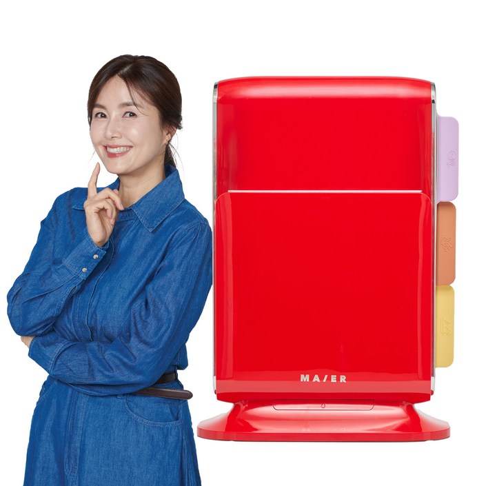 마이어 듀얼 UV 열풍건조 도마살균기 TPU도마 3종 증정  MAIER CK3009 신애라 칼 도마 식기 소독기, 레드