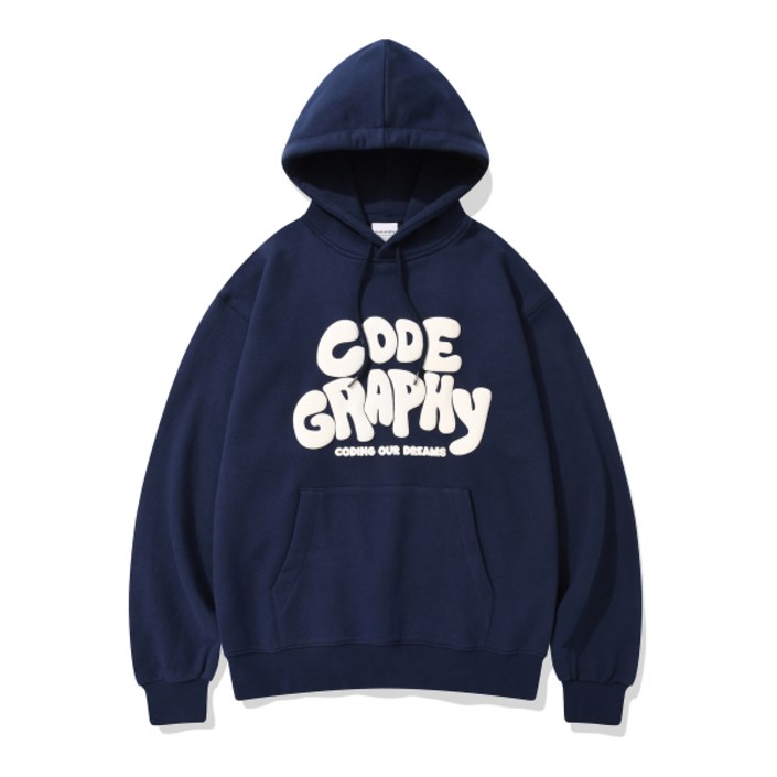 코드그라피 JELLY 로고 후드티네이비