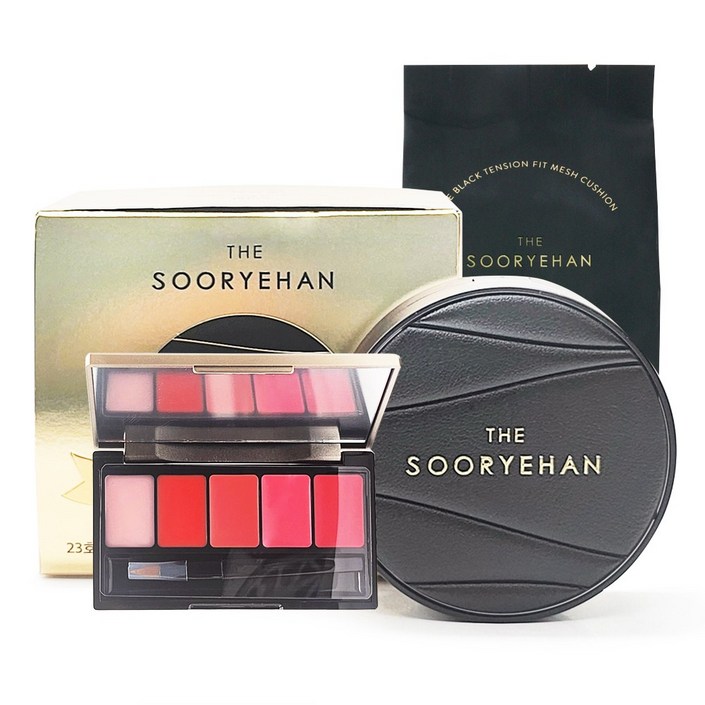 수려한 더블랙 텐션핏 메쉬쿠션 본품리필립팔레트 기획